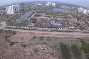 FLYCAM Hồ điều hoà A1.2 khu đô thị Thanh Hà A sắp hoàn thành vào quý IV/2018